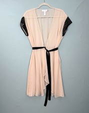 Oscar de La Renta Pink Label Sheer Lace Robe w/ Tie 100 Polyester Pink Size XL