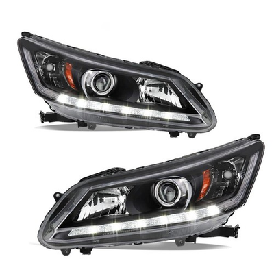 #ad #ad Front Pair For Honda Accord Sedan 2013 2015 Headlights Black RightLeft Halogen $83.68