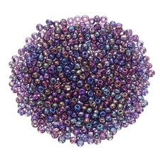 1600Pcs Glass Seed Beads, 4mm 6/0 Loose Mini Spacer Beads, Purple AB