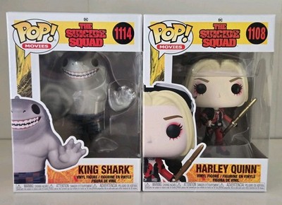 MIB Lot Of 2 Funko Pop Suicide Squad Harley Quinn King Shark Vinyl Figures