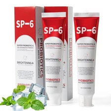 Probiotic Whitening Toothpaste - Enamel-Safe, Fluoride-Free, Fresh Mint, 2-Pack