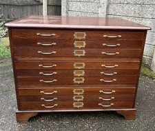 VERY RARE HUGE ARTS AND CRAFTS ANTIQUE 9 DRAWER PLAN ARTISTS CHEST WE DELIVER
