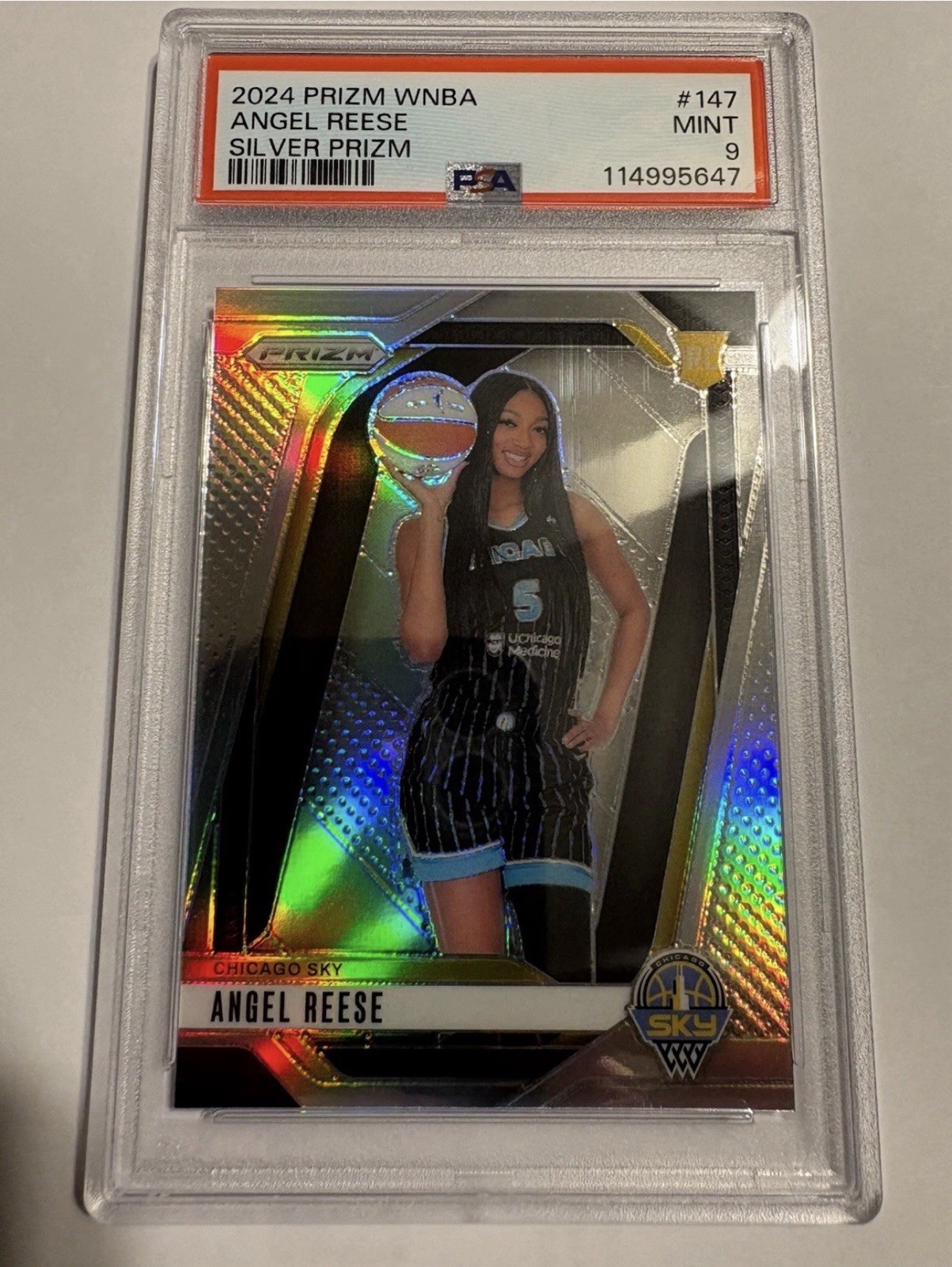 2024 PANINI PRIZM WNBA SILVER PRIZM #147 ANGEL REESE RC PSA 9 Chicago Sky