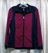 Lauren Active Ralph Lauren Women's Size M Navy Purple Striped Full Zip Jacket 