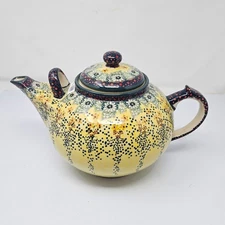 Polish Pottery Unikat 3L Teapot Sunshine Grotto Manufaktura Boleslawiec Signed