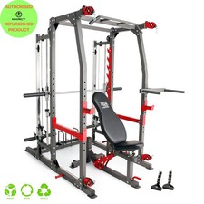 Marcy Pro SM-4903 Smith Machine Home Multi Gym Bench & Cable System Strength