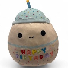 Squishmallows Kellytoy Happy Birthday Cupcake Plush Blue Sprinkles