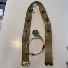 Vintage Thick Woven Diving Belt And ATS Spartan London Pressure Gauge