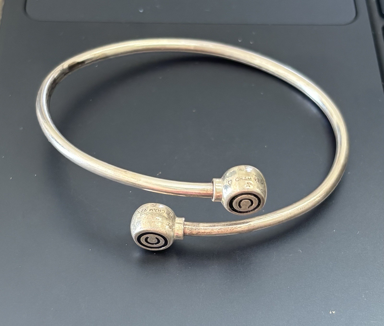 Chamilia 925 Silver Adjustable Bangle Bracelet wi… - image 1