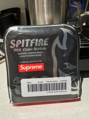 Supreme Spitfire Wheels 52mm 99A Classic Urethane White Red Box