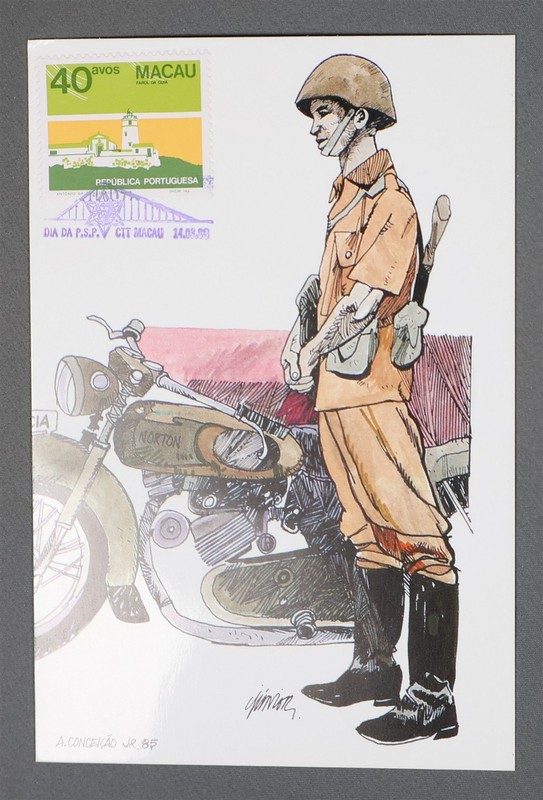 Mayfairstamps Macau 1980s Policeman Motorcycle Maximum Card First Day Cover aaz_