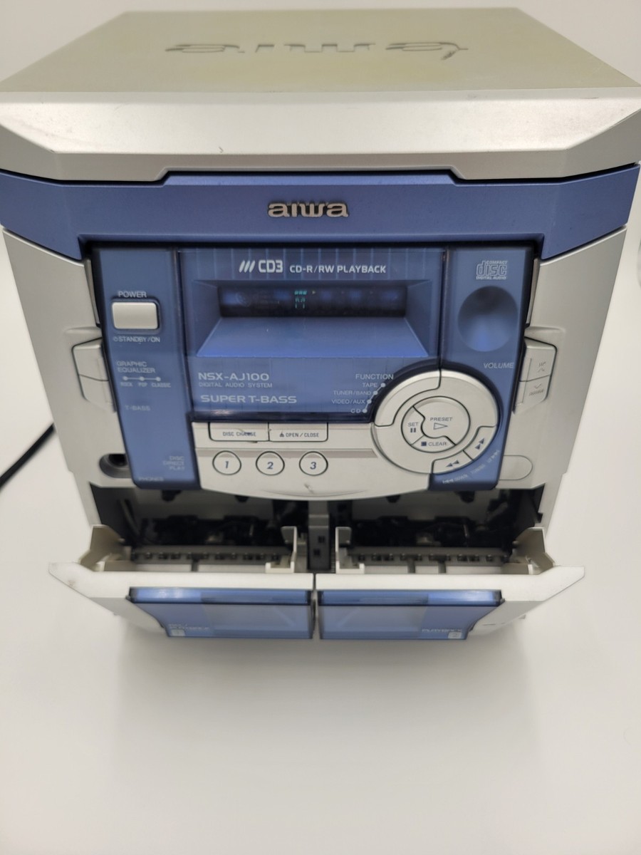 Aiwa NSX-AJ100 Audio System 3 CD/Radio/AUX/Dual Cassette Player