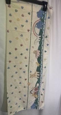 Vintage 1990s Noahs Ark Multicolor Hearts Flannel Receiving Nursery Baby Blanket