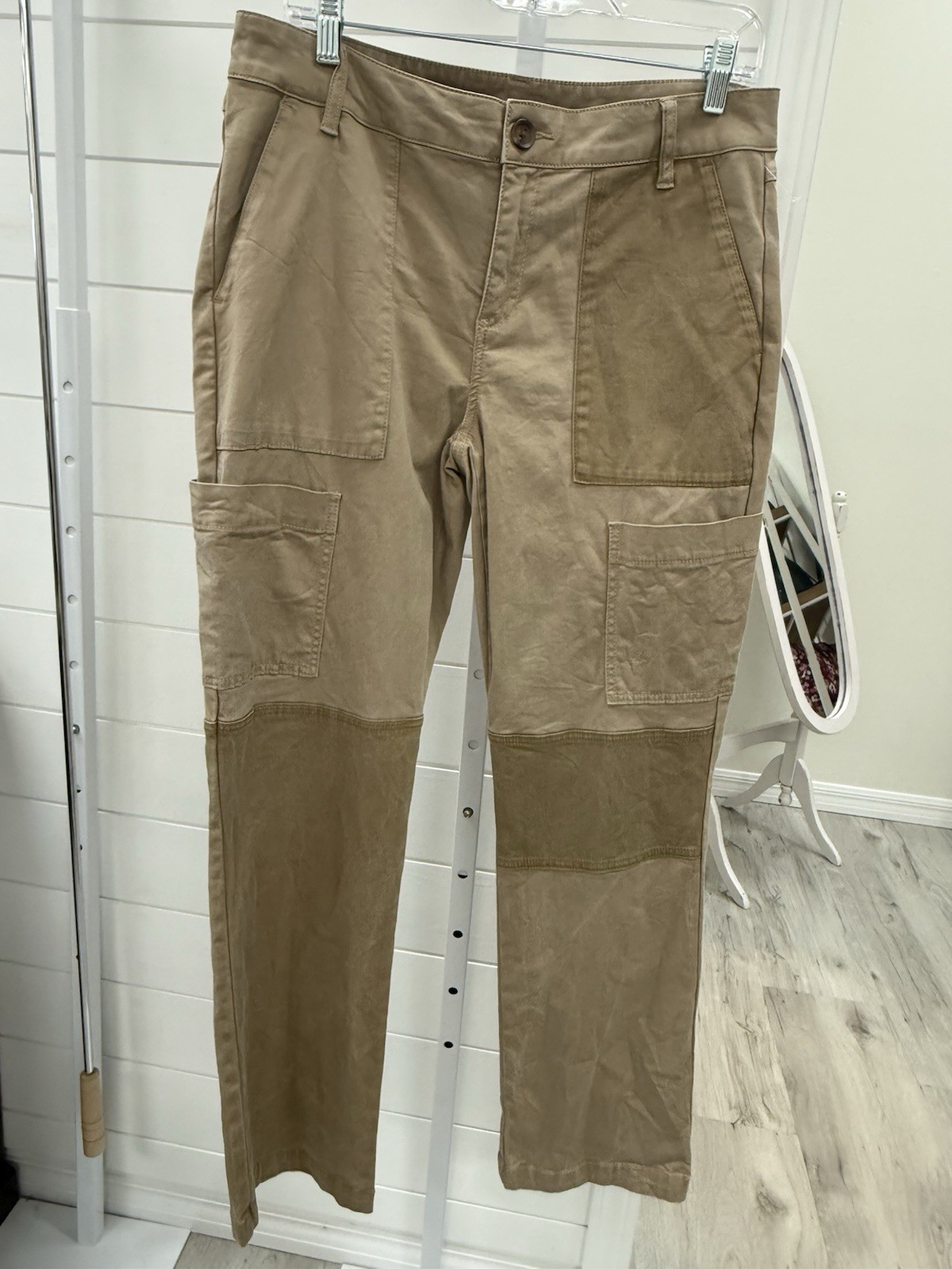 Cabi womens Size 8 boot cut patchwork style patch… - image 1