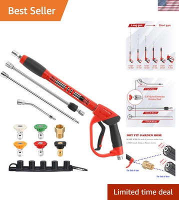 #ad Ergonomic Pressure Washer Gun Set with 17 in Wand amp; 5 Nozzle Tips 4000 PSI $65.49