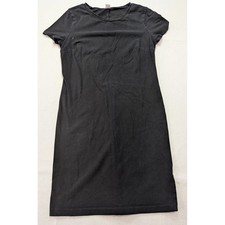 Old Navy T-Shirt Dress Womens M Black Good Casual Short Sleeve Crew Neck Solid