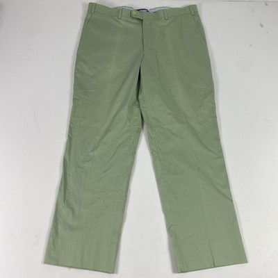 Aristo Yuma Pants Mens 40x32 Green Celadon Stretch Chino Flat Front Casual