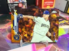 2020 Topps Chrome Sapphire Eric Lauer Milwaukee Brewers #589  Orange 10/25