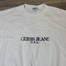 Vintage Guess Jeans USA Georges Marciano Sweatshirt Gray Embroidered Large USA
