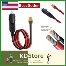 12V XT60 to Car Cigarette Lighter Extension Cable with Fuse & LED