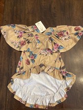 Joyfolie Mia Joy Ava Multi Floral Ruffle Shirt Dress Size 2 2t New Nwt Boutique