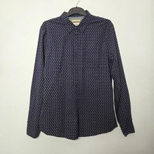 Fat face navy blue pattern button up shirt size L (large) BNWT