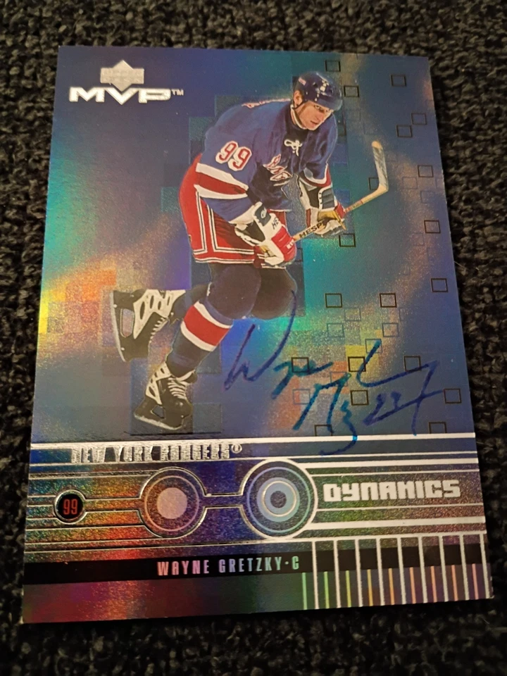  Wayne Gretzky 1999 UD Dynamics y 1991 UD Mario Lemieux en persona Auto's 🔥 Foto 2 de 3