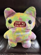 Fuggler Bigg Fugg Colorful Teeth Multi Color Tie Dye 18" Large Plush Screech NEW