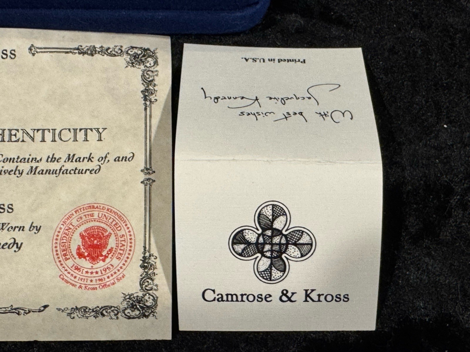 Camrose & Kross JBK Cross Pendant Necklace Jacqueline Bouvier Kennedy Collection