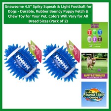 Durable 4.5" Spiky Squeak Football for Dogs - Pack of 2 Vibrant Chew Toys