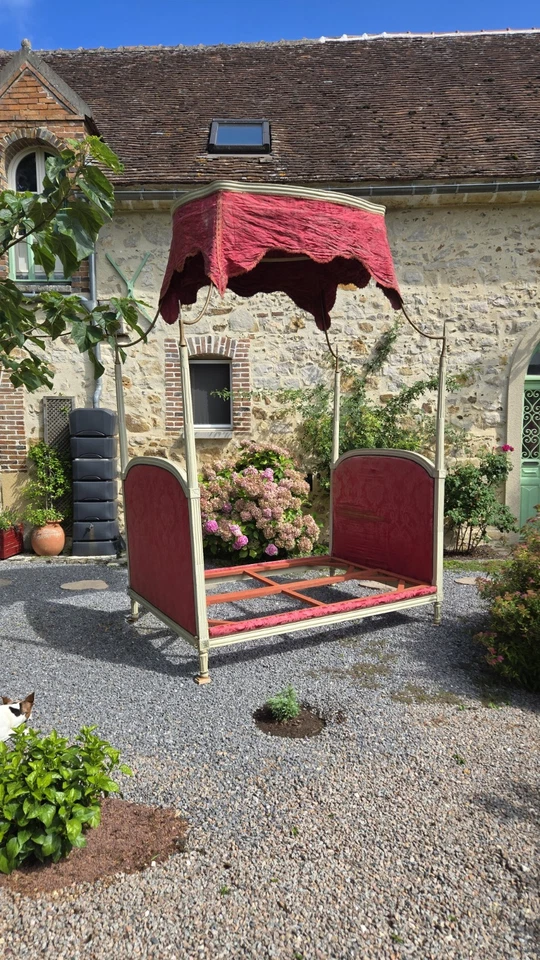 Grand lit à la polonaise d’époque Louis XVI, estampillé P.-E. Langlois – Paris,  - Photo 3/4