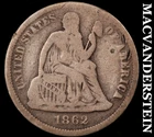 1862 Seated Liberty Dime - Scarce  Better Date  No Reserve  #J8718