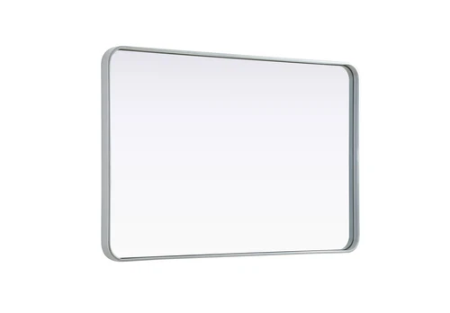 Elegant Decor Contour Metal Rectangle Mirror 28X42 In Silver - Picture 8 of 11