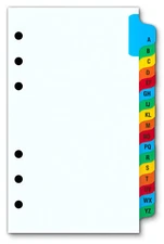 A-Z Index Tabs 3 3/4 x 6 3/4 for 6 Ring Binder