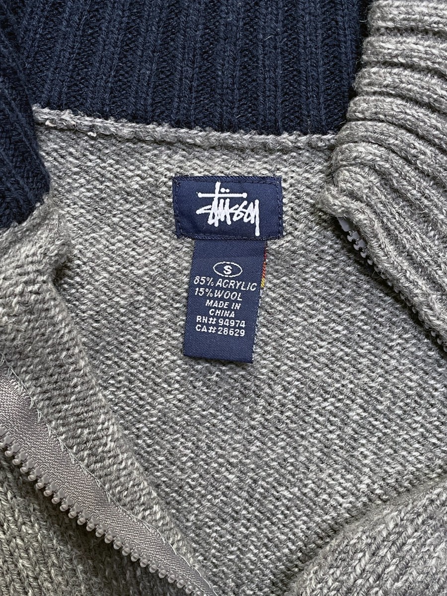 OLD STUSSY ウールジャケット 90s S 90s vintage old stussy knit sweater sweatshirt zipper up S