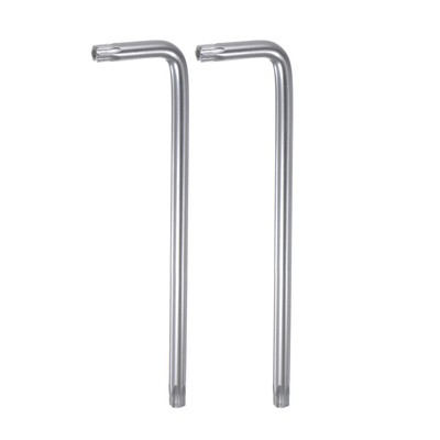 2pcs T50 Tamper Proof Torx Key Wrench L Shape 6.89'' Long Arm High Carbon Steel