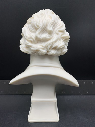 Vintage White Matte Plaster Resin Bust Beethoven Decor Heavy - Picture 12 of 21