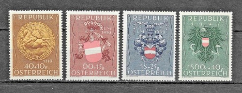 AUSTRIA 1949 COAT OF ARMS SEMI-POSTAL FULL SET SC#B264-B267 MLH