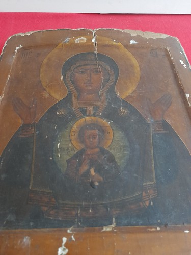 Antica Icona Russa Madonna con Bambino epoca 800 ORIGINALE - Picture 3 of 8