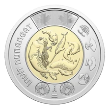 Canada 2024, $2 Celebrating Inuit Nunangat, Non-Coloured Coin, Toonie, from Roll