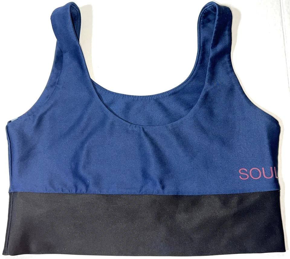Soul Cycle темно-синий черный в полоску эластичной йоги пилатеса Athletic Sports бюстгальтер L - Изображение 2 из 4