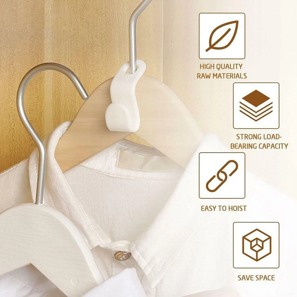 20Pcs Space Saver Saving Wonder Clothes Hanger Connector Hooks Cascading  Hangers