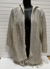 J. Jill Women Open Front Cardigan Kimono Cover Up Size Medium Cotton Earthy