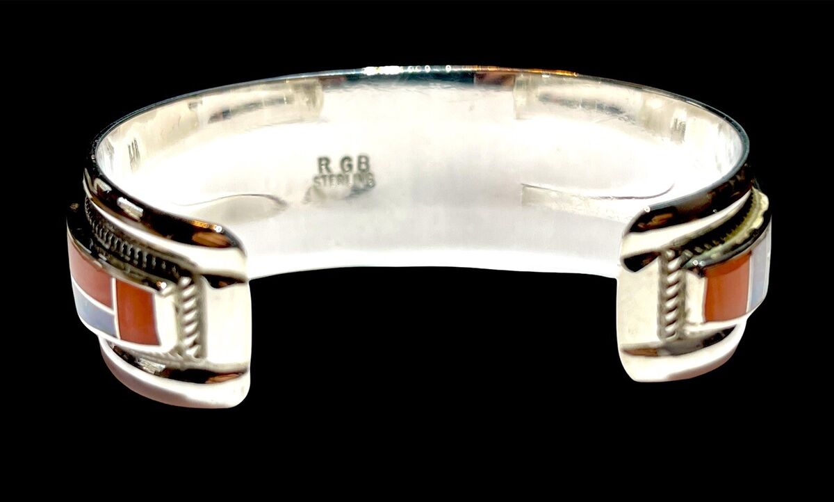 RICK & GLENDORA BOOQUA RGB ZUNI STERLING SILVER OPAL SPINEY RICK & GLENDORA BOOQUA RGB ZUNI STERLING SILVER OPAL SPINEY