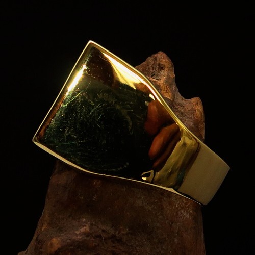 MENS BRASS COSTUME RING FLAG OF CANADA MAPLE LEAF RED ENAMEL SPORT EVENT SIZE 10 - Picture 6 of 7