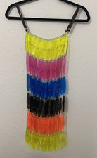 TOPSHOP Acrylic Chain Mini Dress One Size Rainbow Festival Party Statement Look