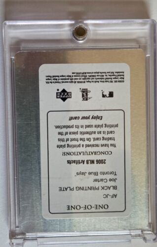 JOE CARTER 2006 Upper Deck Artefatti Auto-Fatti Firme Stampa Targa 1/1 - Foto 2 di 3