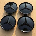 Set of 4 Wheel Center Hub Caps Cover for Mercedes-Benz Logo 75 mm Glossy Black