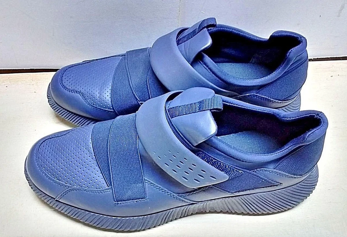 Blue leatherette slip on best sale sneaker
