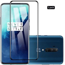 2 Pack For OnePlus 7T Pro Tempered Glass Screen Protector Full Coverage
